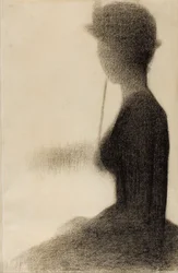 Zittende vrouw met parasol (studie voor La Grande Jatte)