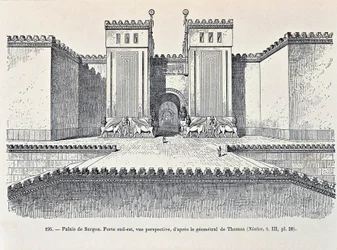 Reconstructie van de zuidoostelijke poort van het paleis van Sargon in Dur-Sharrukin