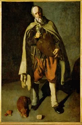 Speler met hond (schilderij op doek)