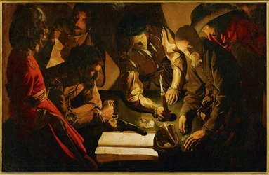 De betaling van belastingen (schilderij op doek)