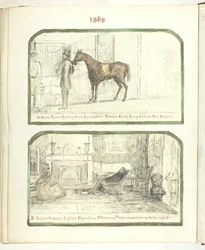 Zonder titel [man met paard, en stel dat bij het vuur ontspant], 1868