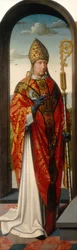 Het altaarstuk van Sint Anna: Sint Nicolaas [linkerpaneel], ca.1500-1520 (olieverf op paneel)