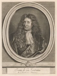 Jean de La Fontaine, uit het boek Les hommes illustres..., deel I, door Charles Perrault