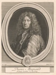 Pierre Mignard, uit het boek Les hommes illustres qui ont paru en France pendant ce siècle, deel II, van Charles Perrault (Illustere mannen die tijdens deze eeuw in Frankrijk verschenen, deel II)