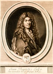 Portret van Jean-Baptiste Lully (ets)