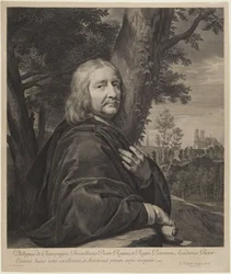 Zelfportret van Philippe de Champaigne (Robert-Dumesnil VII, 239, nr. 164, staat II)