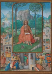 Manuscript Illuminatie met Scènes uit het Leven van Sint Johannes de Doper