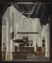 Interieur van de Sint Gertrudiskerk in Bergen op Zoom