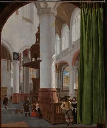 Interieur van de Oude Kerk in Delft