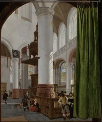 Interieur van de Oude Kerk in Delft, 1654