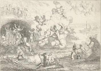 Mercurius geeft Bacchus aan de nimfen