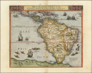 Kaart van Zuid-Amerika, 1593