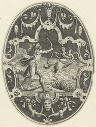 Hercules schiet de centaur Nessus neer die Deianira probeert te schaken