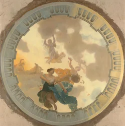 Plafond met voorstelling van Diana en haar metgezellen