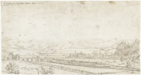 Landschap met de Ponte Milvio, buiten Rome
