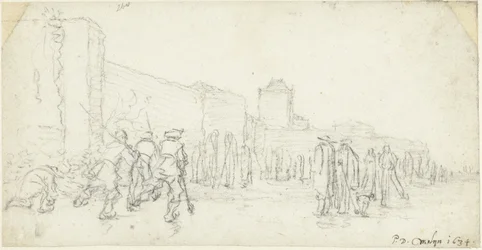 IJsvermaak bij de Zijlpoort te Haarlem