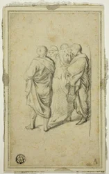 Groep van vier mannen in toga