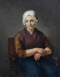 Portret van een zittende boerin