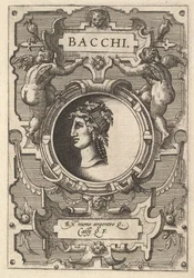 Buste van Bacchus omringd door bandwerk, uit de serie 