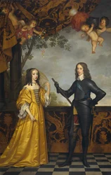 Dubbelportret van Willem II (1626-1650), Prins van Oranje, en zijn vrouw Mary Stuart (1631-1660)