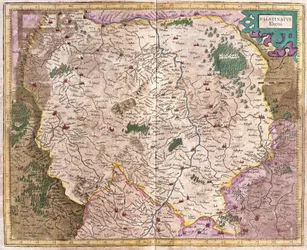 Beierse regio en de rivier de Donau, Duitsland (gravure)