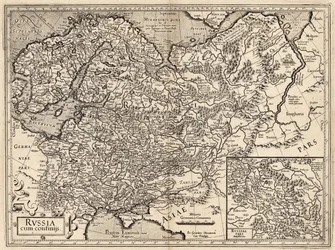 Russia cum Confinijs. Kaart van Rusland, 1587