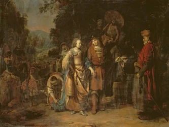 Isaac en Rebecca bij de Bron van Lahai-roi