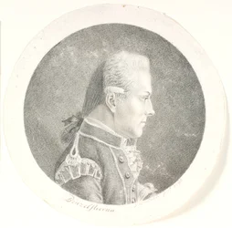 Portret van Lars Benzelstjerne, Zweedse zeeofficier (1759-1808). Borstbeeld. Profiel naar rechts