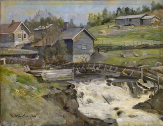 Waterval bij Stange in Hedmark
