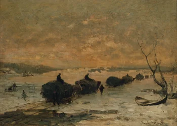 Hooi rijden over het ijs, late winter