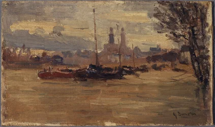 De Seine bij de Pont des Invalides (overstromingen van 1910)