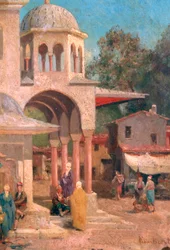 Buiten de moskee, 1823-1900