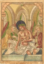 Christus in het Graf met Twee Engelen