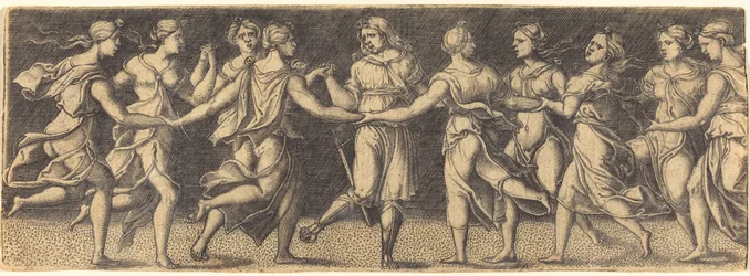 Apollo Danst met de Negen Muzen