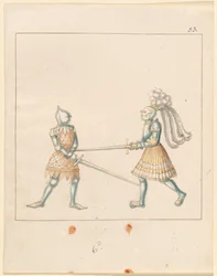 Freydal, Het Boek van Toernooien en Jousts van Keizer Maximiliaan I: Gevechten te Voet (Jousts)(Volume III): Plaat 163