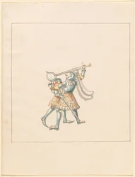 Freydal, Het Boek van Toernooien en Jousts van Keizer Maximiliaan I: Gevechten te Voet (Jousts)(Volume III): Plaat 160