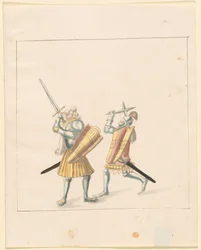 Freydal, Het Boek van Toernooien en Kampen van Keizer Maximiliaan I: Gevechten te Voet (Toernooien)(Deel III): Plaat 155