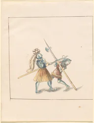 Freydal, Het Boek van Toernooien en Jousts van Keizer Maximiliaan I: Gevechten te Voet (Jousts)(Volume III): Plaat 142
