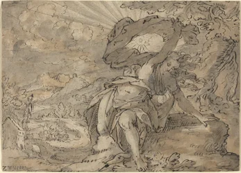 Allegorische Vrouwelijke Figuur in een Landschap [recto]