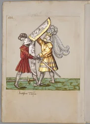 Illustratie uit het toernooiboek van keizer Maximiliaan I