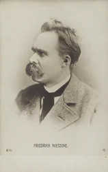 Friedrich Nietzche (1844-1900), Duits filosoof en schrijver (z/w foto)