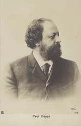Paul Heyse (1830-1914), Duits schrijver en vertaler (z/w foto)