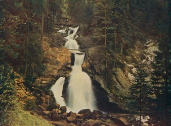 Triberg watervallen, Zwarte Woud, Duitsland (kleurenfoto)