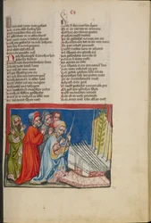 Aärons Bloeiende Staf uit Weltchronik Ms. 33, fol. 101, ca. 1400-10
