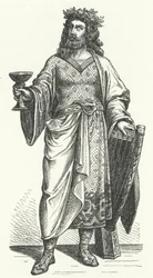 Alboin, koning van de Longobarden (gravure)