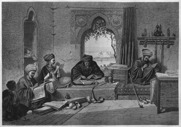 Een kantoor in Girgeh, uit LEgypte van Georg Moritz Ebers (1837-98), 1881
