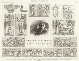 Oud Assyrië. Illustratie voor Bilder-Atlas