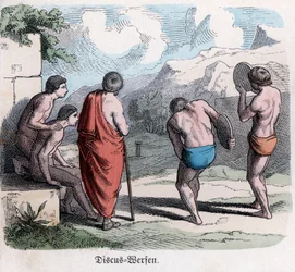 Oude geschiedenis. Griekenland. Atletiekwedstrijden, discusspel. Duits ... (gravure)