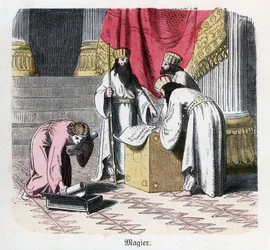 Oude geschiedenis. Perzië. Perzische artsen en magiërs ... (gravure)