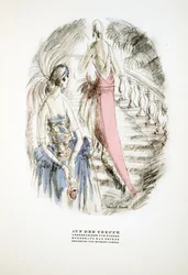 Auf der Treppe, Avondjurken door Wiener, uit Styl, uitgegeven 1922